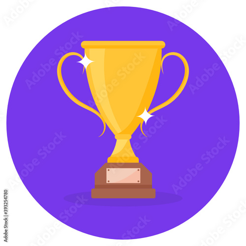 
Modern flat rounded icon of trophy, winner cup
