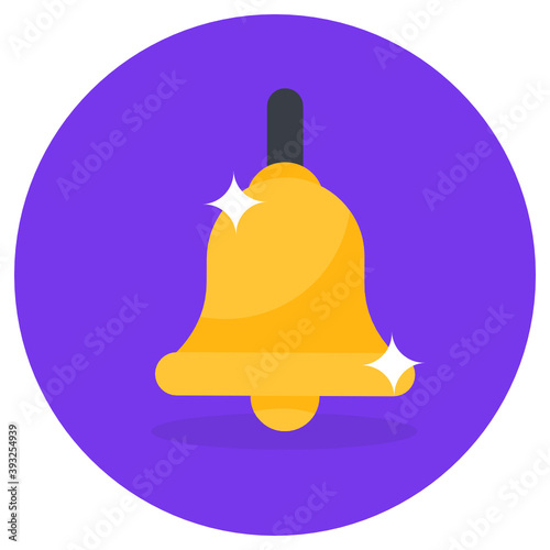 
Flat vector of bell, school bell  
