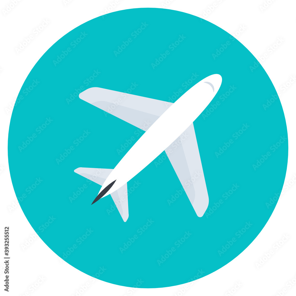 Airplane in flat con depicting aeroplane mode of an app Airplane in flat con depicting aeroplane mode of an app