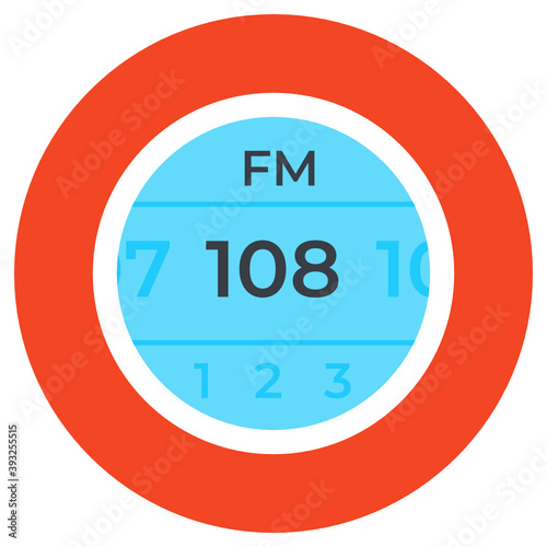 
Frequency modulation, fm channel flat icon
