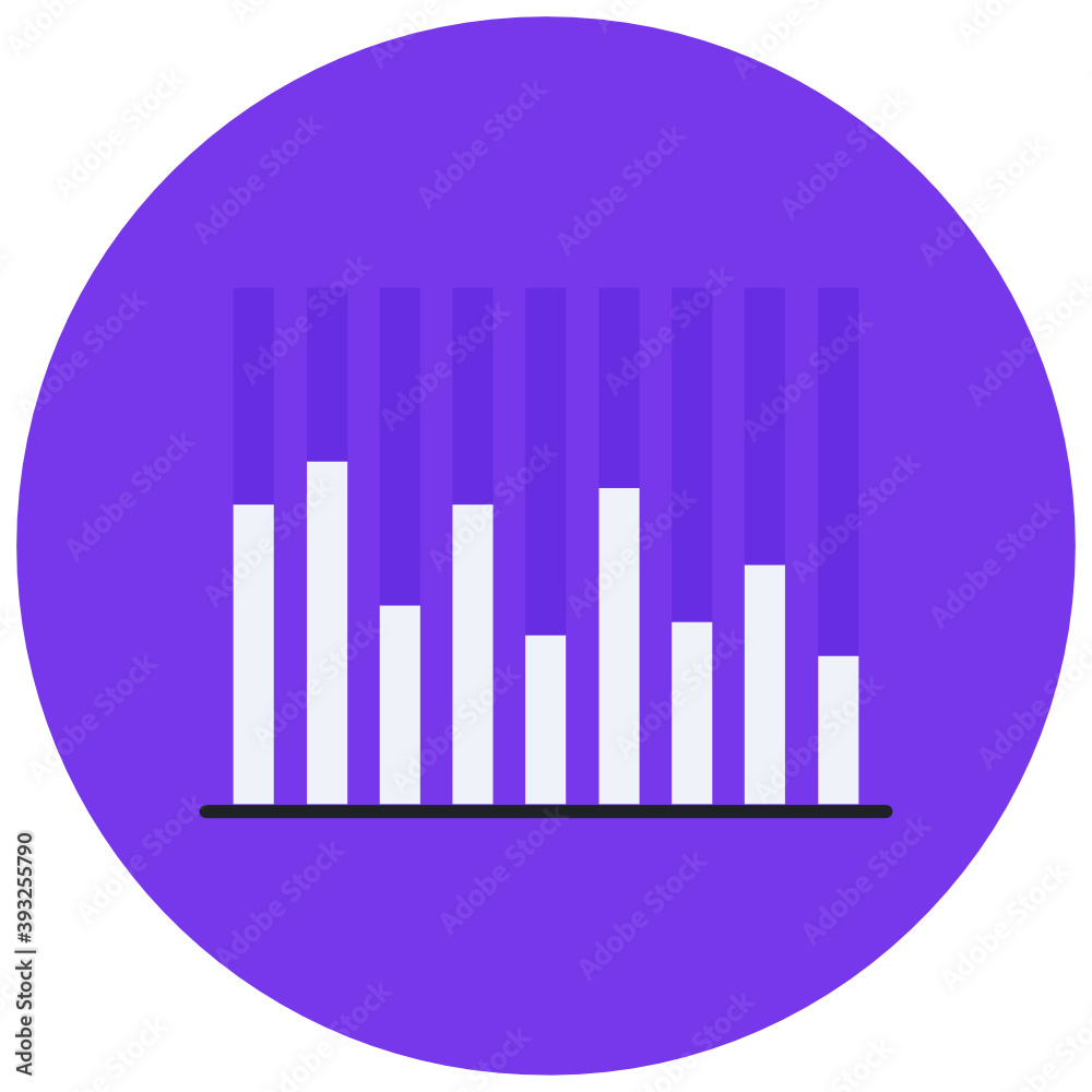 Data analytics, flat rounded icon of bar chart
Data analytics, flat rounded icon of bar chart