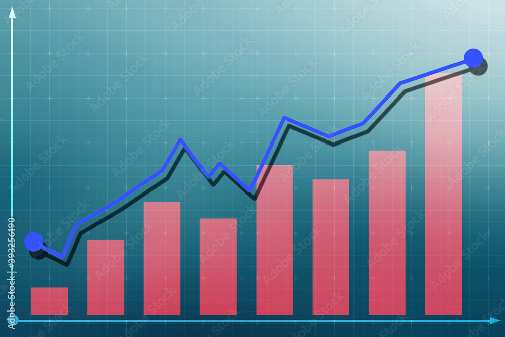 2d rendering Stock market online business concept. business Graph 2d rendering Stock market online business concept. business Graph