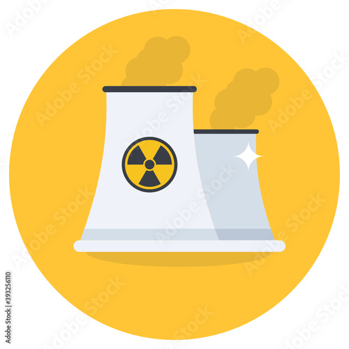 
Radiation sign on kiln showcasing power plant icon
