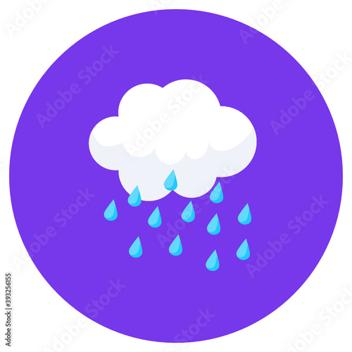 
Flat style of raining, cloud raining icon in trendy style 
