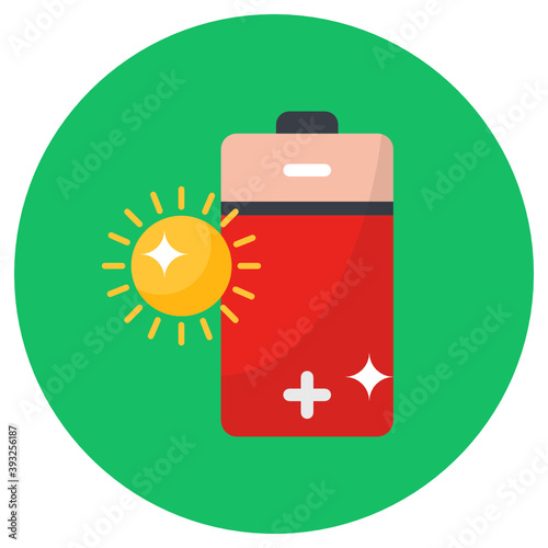 
Solar cell icon in flat design, solar power vector 
