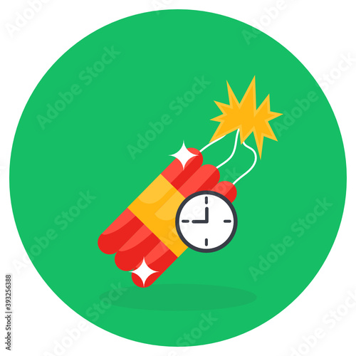 
Flat design of time bomb icon
