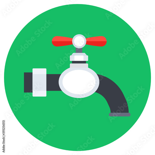 
A valve for liquid flow, water faucet icon
