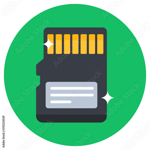 
Sd card storage in flat vector style, memory card 
