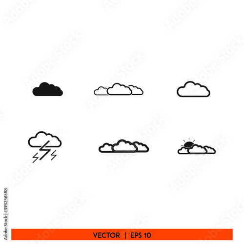 cloud set Icon vector graphic of weather pack template