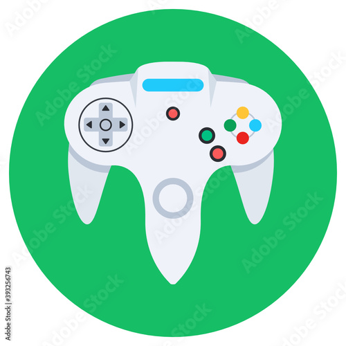 
Game controller icon in modern flat rounded style 
