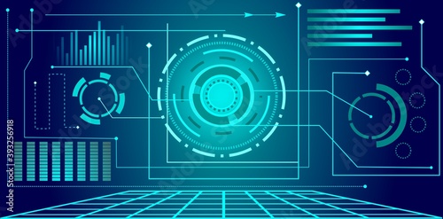 abstract technology background editable vector, futuristic theme in blue color