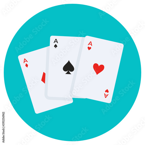 
Flat design of ace of hearts, poker cards 
