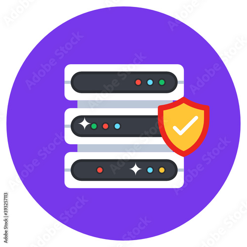  Flat rounded icon of datacenter, data storage, 