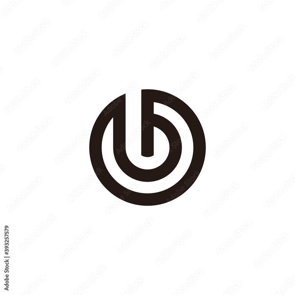 simple letter b stripe circle geometric logo vector simple letter b stripe circle geometric logo vector