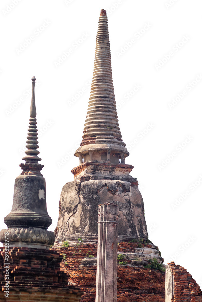 Fototapeta premium ancient temple in Thailand. isolate on white background