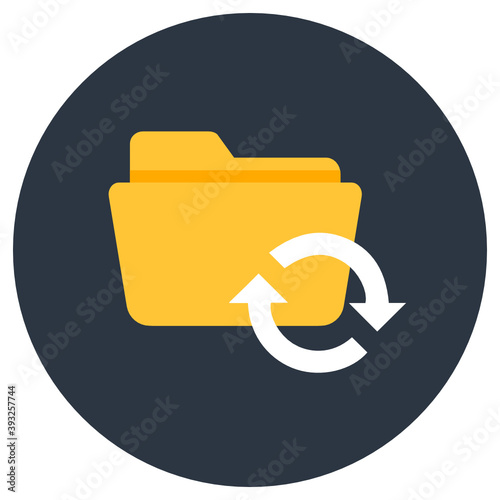 
Editable flat rounded icon of refresh folder 
