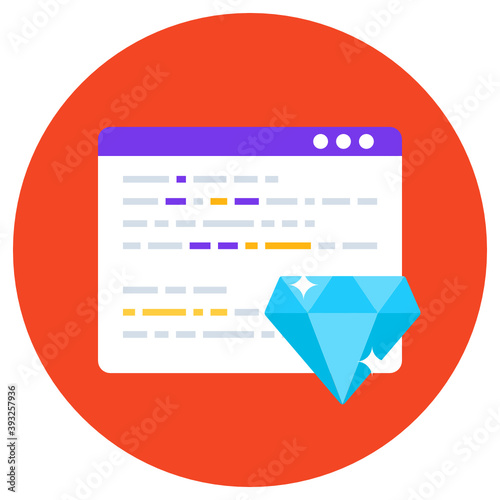 
Online good customizing coding, flat icon of clean code vector 
