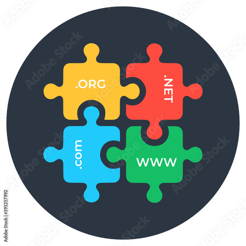 
Concept of problem solving icon in flat style, jigsaw puzzle piece 

