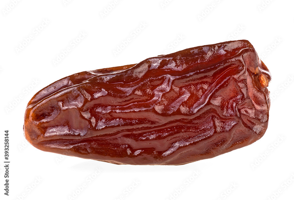 Single dried date fruit isolated on a white background Single dried date fruit isolated on a white background