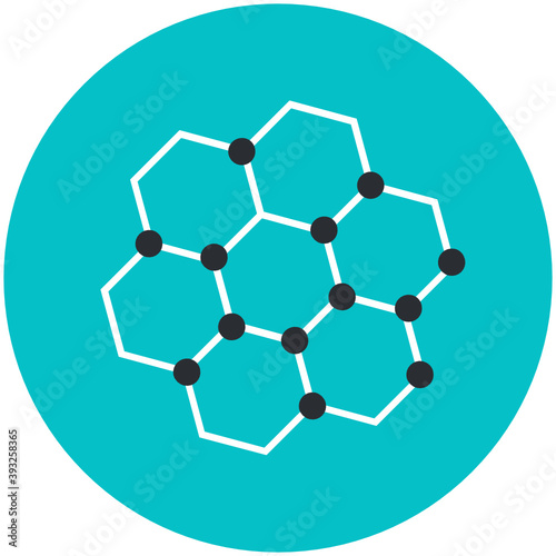 
Flat vector design of organic molecule structure icon
