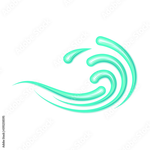 Abstract Paper Cut Ilustration Water Splash Drops Color Blue Background Vector Design Style