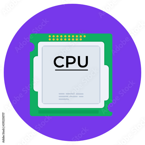 

Trendy flat rounded icon of cpu microprocessor 

