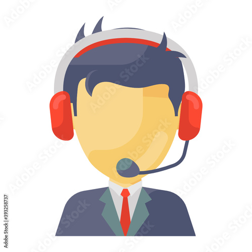 
Customer services representative, customer support in trendy flat style 
