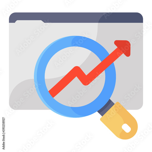 
Magnifier on a webpage, vector of trend analysis 
