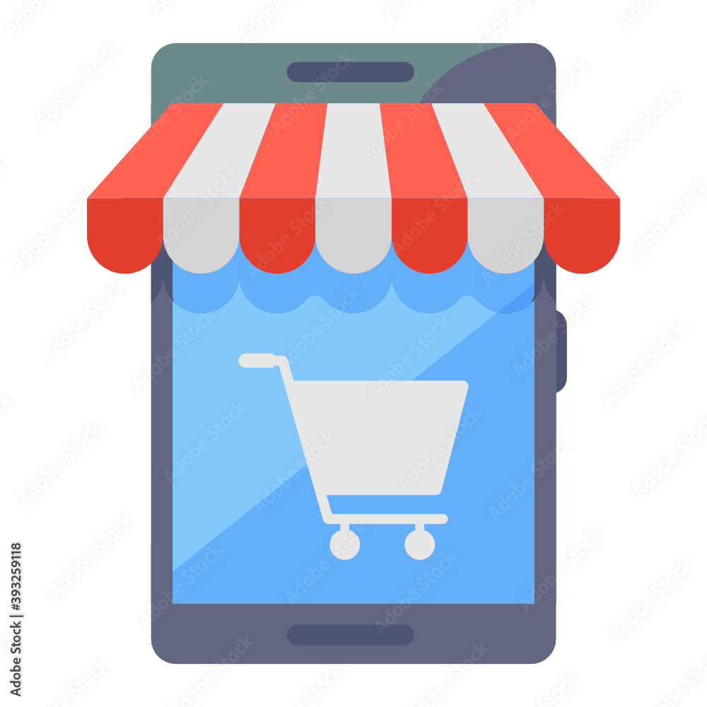 
Vector of online shop in modern flat style 
