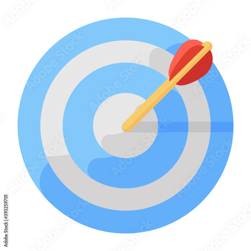 
Arrow on dartboard, target board in modern flat style 
