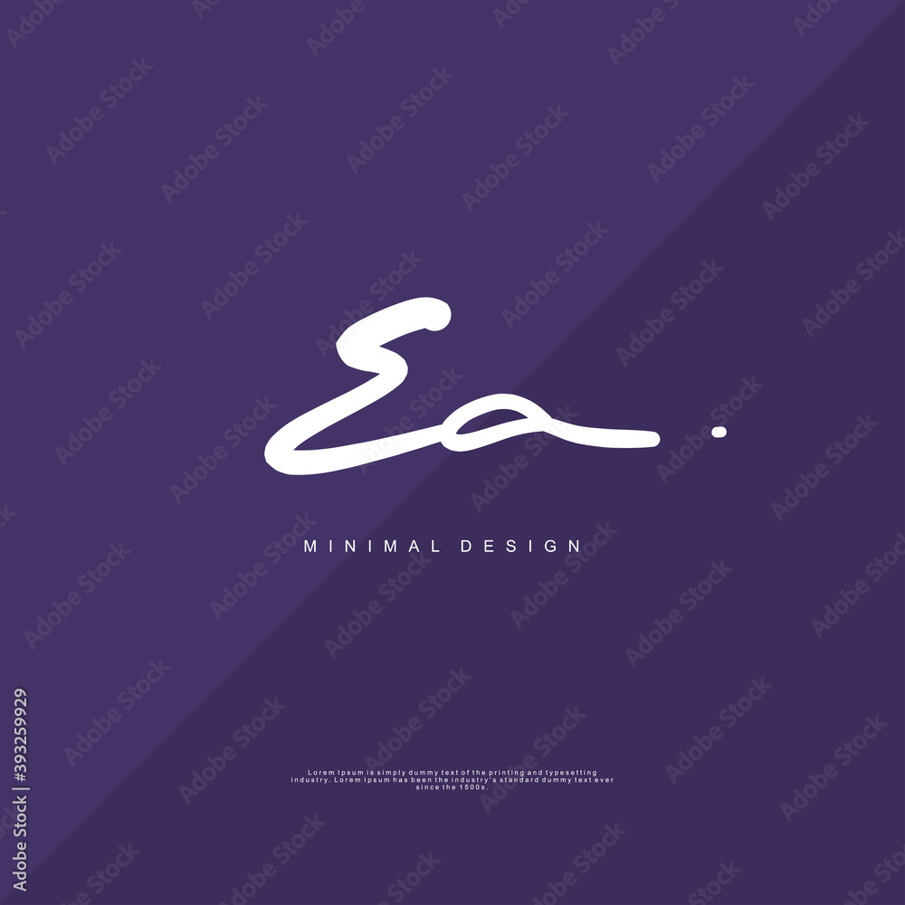 EA Initial handwriting or handwritten logo for identity. Logo with signature and hand drawn style. EA Initial handwriting or handwritten logo for identity. Logo with signature and hand drawn style.