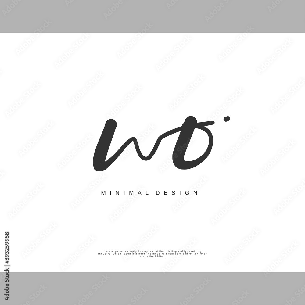 WO Initial handwriting or handwritten logo for identity. Logo with signature and hand drawn style. WO Initial handwriting or handwritten logo for identity. Logo with signature and hand drawn style.