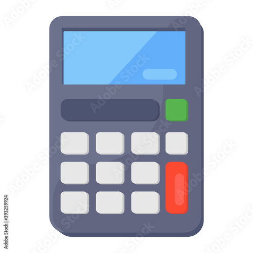 
Adding machine, editable flat vector of calculator 
