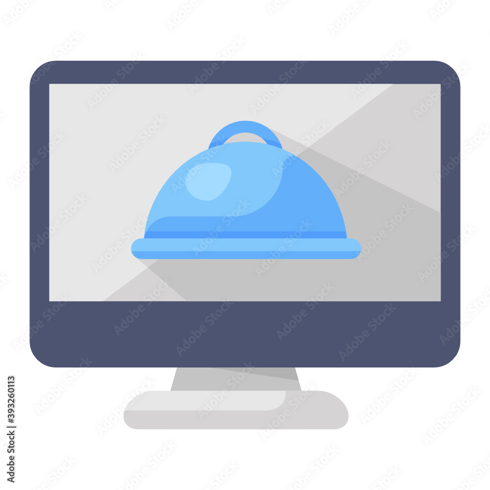 Online food order, food cloche inside computer
Online food order, food cloche inside computer