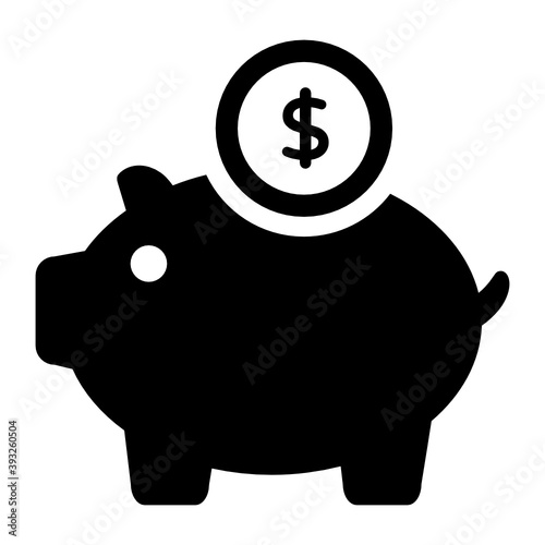 
Piggy bank vector in modern flat style 
