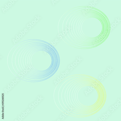 Light blue background with circles and ovals. Modern abstract illustration. Design for business advertising. Gradient. Banner.