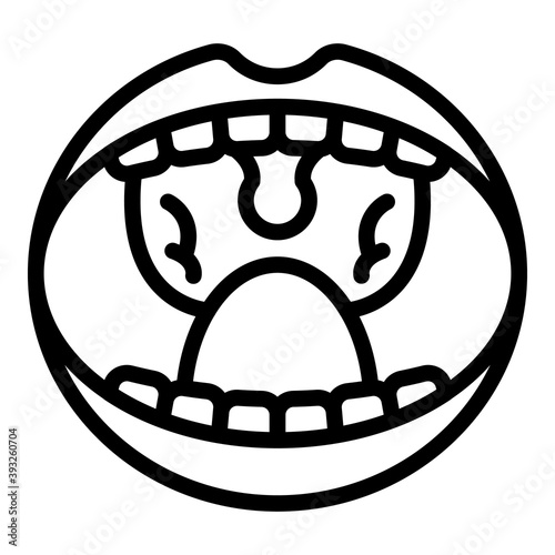 Kid mouth tonsillitis icon. Outline kid mouth tonsillitis vector icon for web design isolated on white background