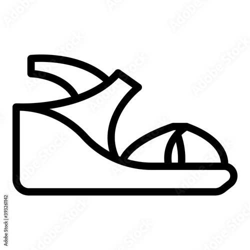 Leather sandals icon. Outline leather sandals vector icon for web design isolated on white background