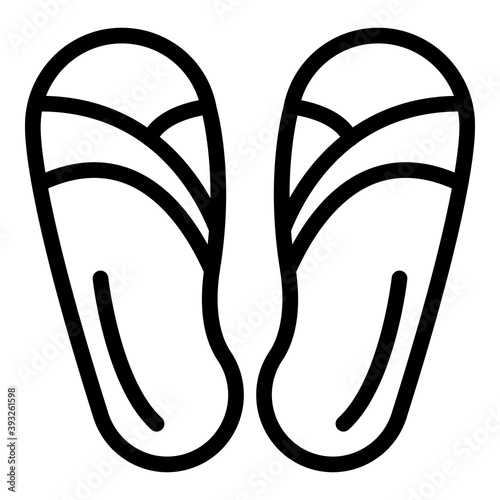 Rubber sandals icon. Outline rubber sandals vector icon for web design isolated on white background