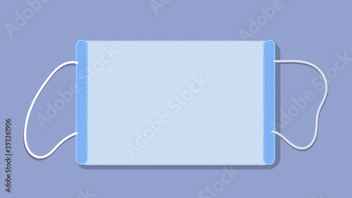 protective surgical mask, close-up located on the sheet . topic prevention of viruses, flu, and coronavirus. illustration