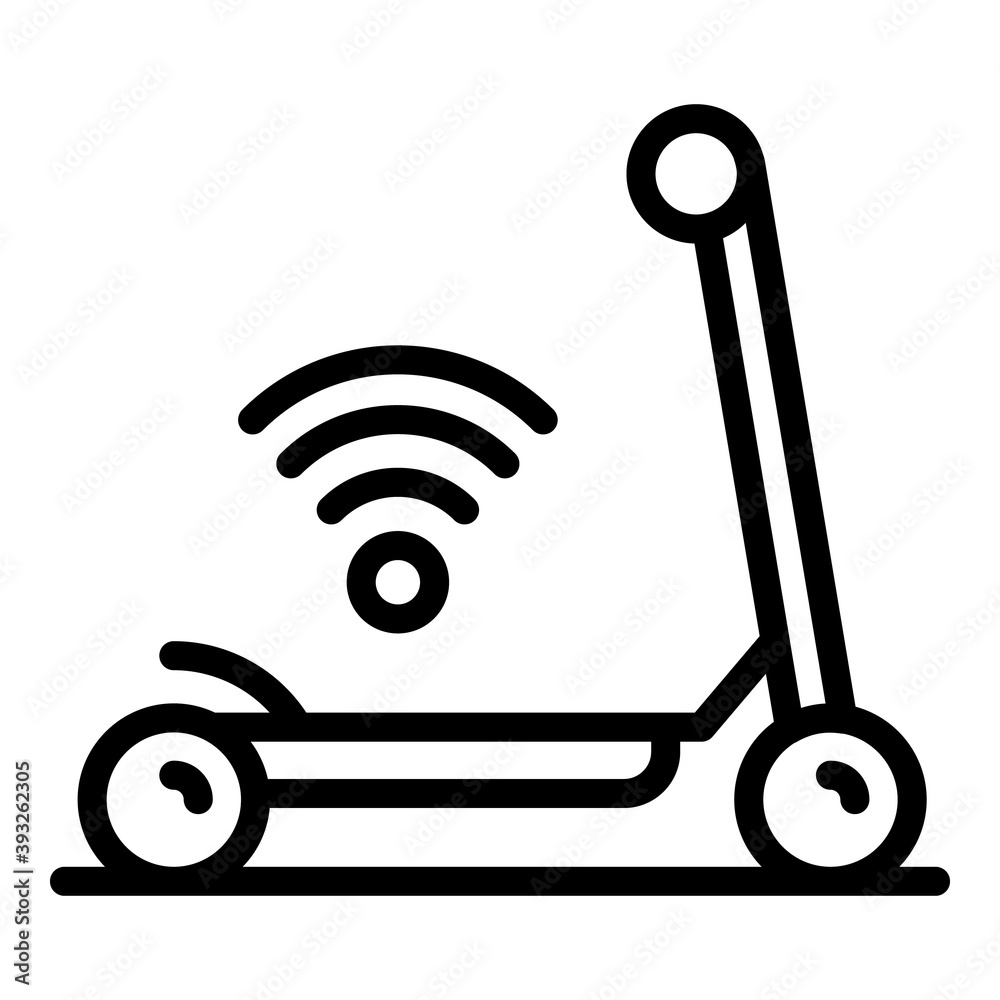 Active electric scooter icon. Outline active electric scooter vector icon for web design isolated on white background Active electric scooter icon. Outline active electric scooter vector icon for web design isolated on white background