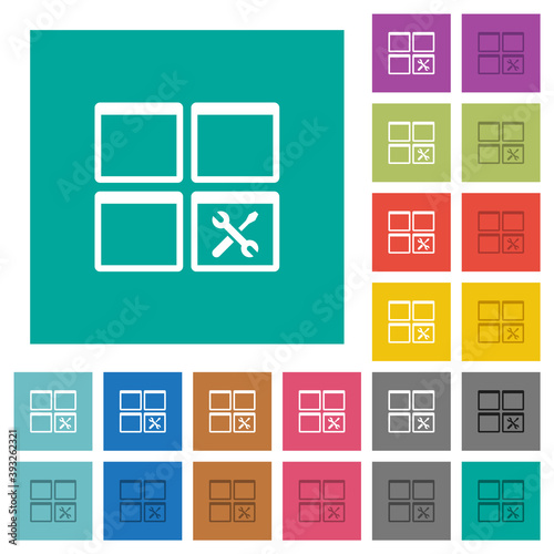 Dashboard tools square flat multi colored icons