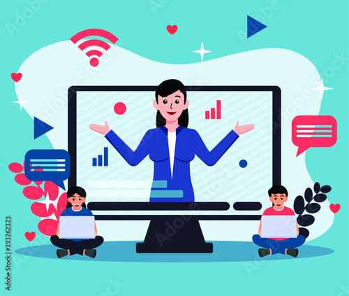 Live Streaming in flat design