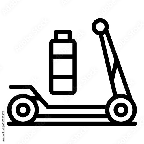 Full battery electric scooter icon. Outline full battery electric scooter vector icon for web design isolated on white background