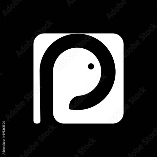 letter P logo design   elephant