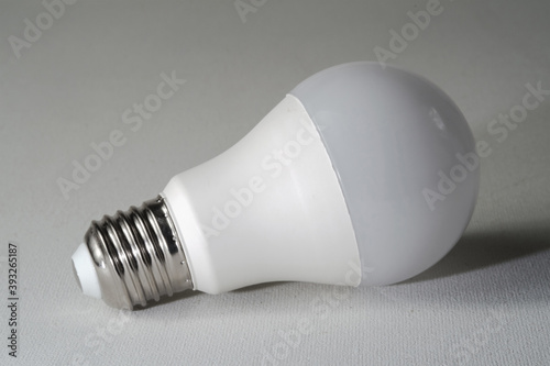 Led light bulb on a white canvass background