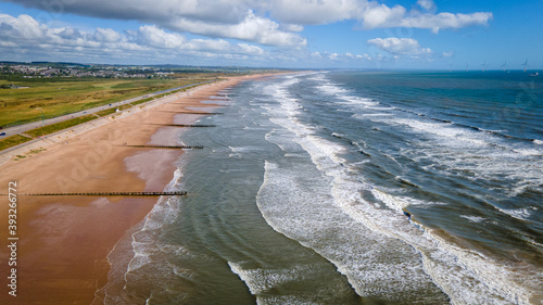 Aerial Aberdeen Coast Shoreline Scotland