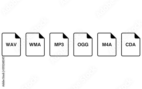 音声ファイル形式アイコン、WAV / WMA / MP3 / OGG / M4A / CDA photo