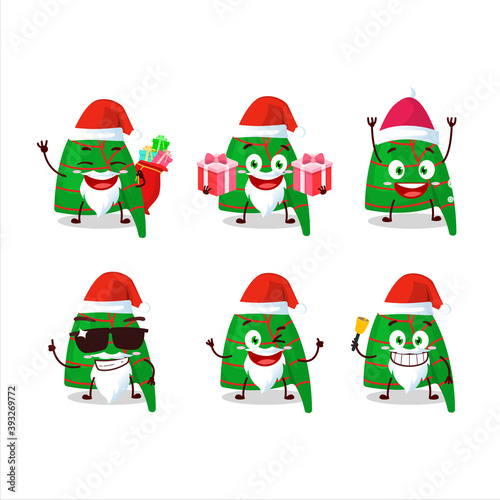 Santa Claus emoticons with green stripes elf hat cartoon character