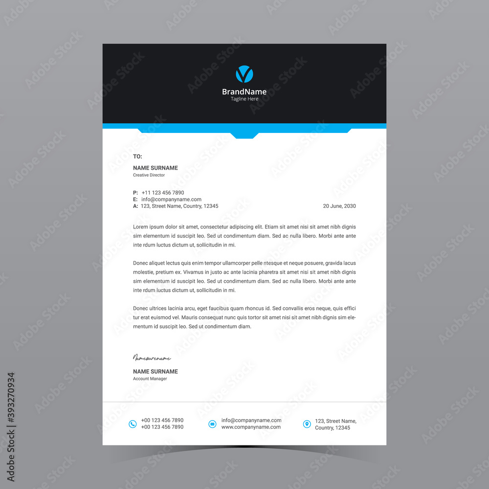 Letterhead Template Vector Design Letterhead Template Vector Design